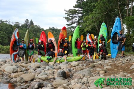 Costa rica river kayakers